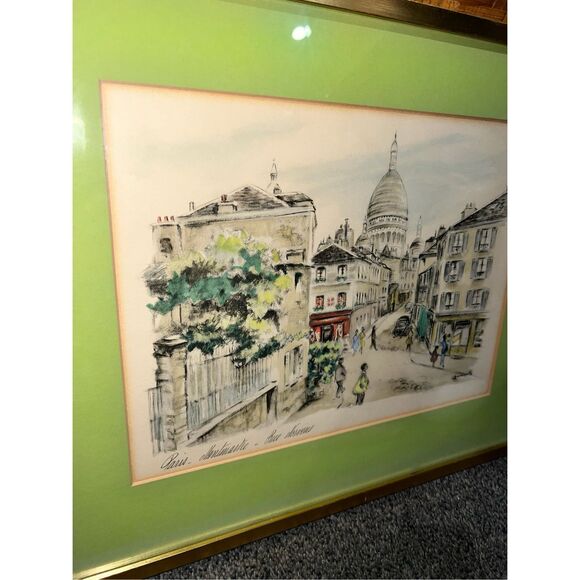 Paris Street Vintage JANICOTTE Watercolor 8x10 Framed/Signed/Title-FREE SHIP - Picture 9 of 10